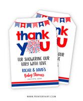 4th July Baby Shower Favor Tags